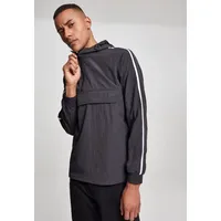 URBAN CLASSICS Crinkle Pull Over Jacke Black / White