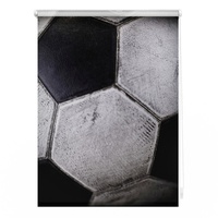 Lichtblick Seitenzugrollo Retro Fußball 100 x 150 cm schwarz/weiß