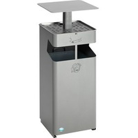 VAR Ascher/Abfallsammler mit Dach B 35 silber 38 l