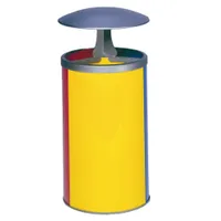 VAR Wertstoffstation 3-fach mit Dach gelb blau rot 90