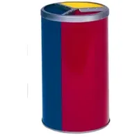 VAR Wertstoffstation 3-fachohne Dach gelb blau rot 90 l