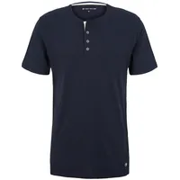 Tom Tailor Herren Pyjama-Shirt aus Baumwolle, blau, Uni, Gr.