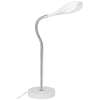 Briloner LED-Tischleuchte Swan, weiß/chromfarbig, 40 cm,