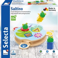 Schmidt Spiele Selecta 62072 - Saltino, Frosch-Katapult, Motorikspielzeug, Holz,