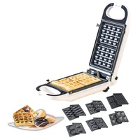 Rosenstein & Söhne 6in1-Snack-Maker, auswechselbare Formen, antihaftbeschichtet, 700 Watt