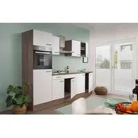 Respekta Küchenzeile Oliver E-Geräte 270 cm weiß/eiche york nachbildung
