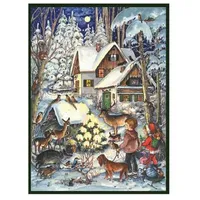 Richard Sellmer Verlag Adventskalender Postkarte Waldweihnacht