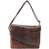 GREENLAND Nature Montana Umhängetasche I Leder 35 cm braun