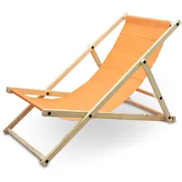 BITUXX Liegestuhl Sonnenliege Gartenliege Holzliege Strandliegestuhl Holz Klappbar (Orange)