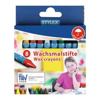 Stylex Wachsmalstifte 8 Farben, wasserfest,