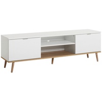 Finori Mid.you Tv-Element, weiß Sonoma Eiche, Metall, Eiche, massiv,