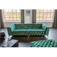 KAWOLA Set Big Sofa und Polsterhocker NARLA Chesterfield Velvet