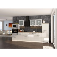 Held Möbel Küchenzeile Mailand 340 cm weiß Hochglanz -
