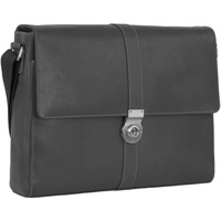 LEONHARD HEYDEN Bergamo Messenger Leder 38 cm Laptopfach schwarz