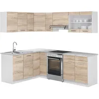 Vicco Winkelküche R-Line 230 cm eiche sonoma