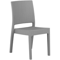 Beliani Fossano 2er Set Hellgrau Rattanoptik Outdoor Balkon