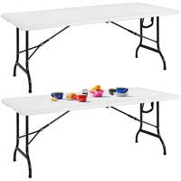 CASARIA Klapptisch Campingtisch Buffettisch Weiß - 2er Set