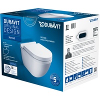 Duravit Starck 3 Set Wand-WC Rimless (spülrandlos) inkl. WC-Sitz