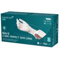 Medi-Inn PRO Clinic-Perfect Semi Long Nitril-Einmalhandschuhe puderfrei weiß XL