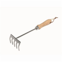 Siena Garden Kleinrechen ClassicLine mit Holzgriff 4Z, silber/natur (1