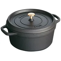 Staub Cocotte 34 cm rund schwarz