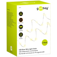 Goobay 2x 20er LED-Silberdraht-Lichterkette, inkl. Timer