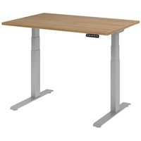 Hammerbacher Schreibtisch Upper Desk, elektrisch 120x80cm Nussbaum/Silber