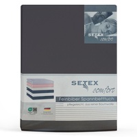 Setex Spannbettlaken Feinbiber 100 x 200 cm anthrazit