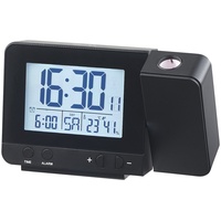 Infactory Projektions-Funkwecker, Thermo-/Hygrometer, 2 Weckzeiten, USB-Ladeport
