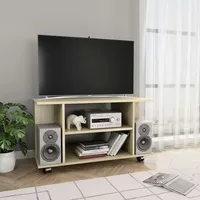 VidaXL TV-Schrank mit Rollen 80 cm sonoma-eiche