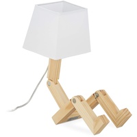 Relaxdays Tischlampe Roboter, verstellbar, Lampenschirm, originell, Schreibtischlampe HxBxT: 42x18x32