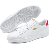 Puma Smash v2 Leder Sneaker white/high risk red/team gold