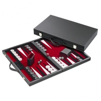 Philos Backgammon Kunstleder rot