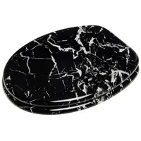 Sanilo WC Sitz Marmor Schwarz, Hochwertiger und Stabiler Toilettendeckel