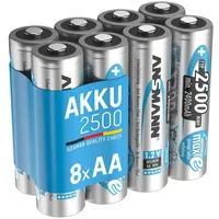 Ansmann Akku AA 2500mAh 1,2V - 1000x wiederaufladbar (8