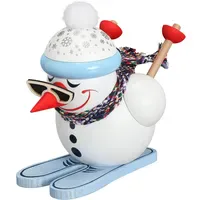 Seiffener Volkskunst eG Kugelräucherfigur Abfahrtsläufer 11 cm weiß
