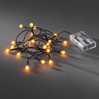 Konstsmide LED Globelichterkette 20er Batterie 3xAA Timer Innen gelb