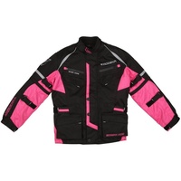 Modeka Tourex II Kinder Motorrad Textiljacke Schwarz/Pink - 152