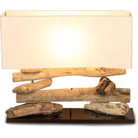 Levandeo Holzlampe Tischlampe Treibholz 50x17x43cm Unikat Lampe