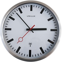 Unilux Wanduhr STATION 400124567 Funk metallgrau