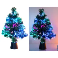 Lunartec LED Weihnachtsbaum: 2 Deko-Tannenbäume, dreifarbige LED-Beleuchtung, Batteriebetrieb, 45cm