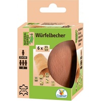 Vedes Natural Games Lederwürfelbecher mit 6 Würfeln