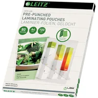 Leitz Laminierfolien glänzend 80 mic, mit Lochung für Ordner