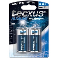 Tecxus Batterien Alkaline 1,5 V mit langer Lebensdauer, 2er