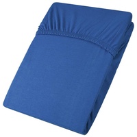 Aqua-Textil Viana Spannbettlaken 90x200-100x200 cm royal blau Baumwolle Spannbetttuch