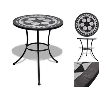 VidaXL Bistrotisch Ø 60 x 70 cm schwarz/weiß