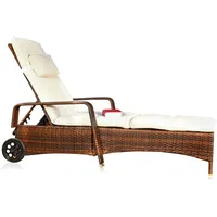 MuCoLa - Rattan Loungeliege verstellbar Sonnenliege Polyrattan Lounge Gartenliege