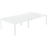 Paperflow easyDesk Doppelschreibtisch weiß rechteckig, 4-Fuß-Gestell weiß 280,0 x