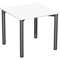 Geramöbel Flex Schreibtisch weiß, anthrazit quadratisch, 4-Fuß-Gestell grau 80,0