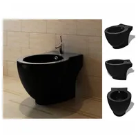 VidaXL Standbidet Stand-Bidet Bodenstehend Bidet Keramik schwarz